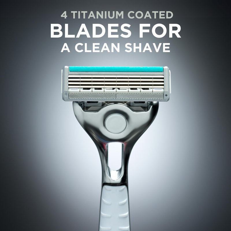 Wilkinson Sword Quattro Titanium Sensitive 4 Razors + 1 Blade – Pack of 5)