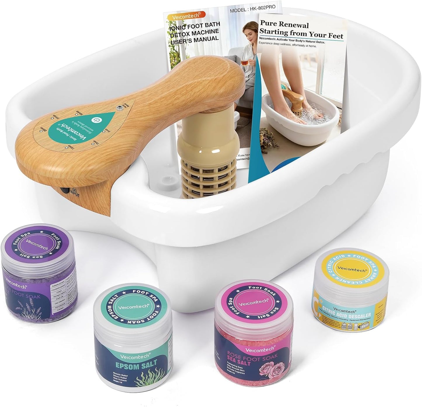 Ionic Foot Detox Bath Machine - Home Spa System with Array & Tub Liners | Relaxation & Wellness