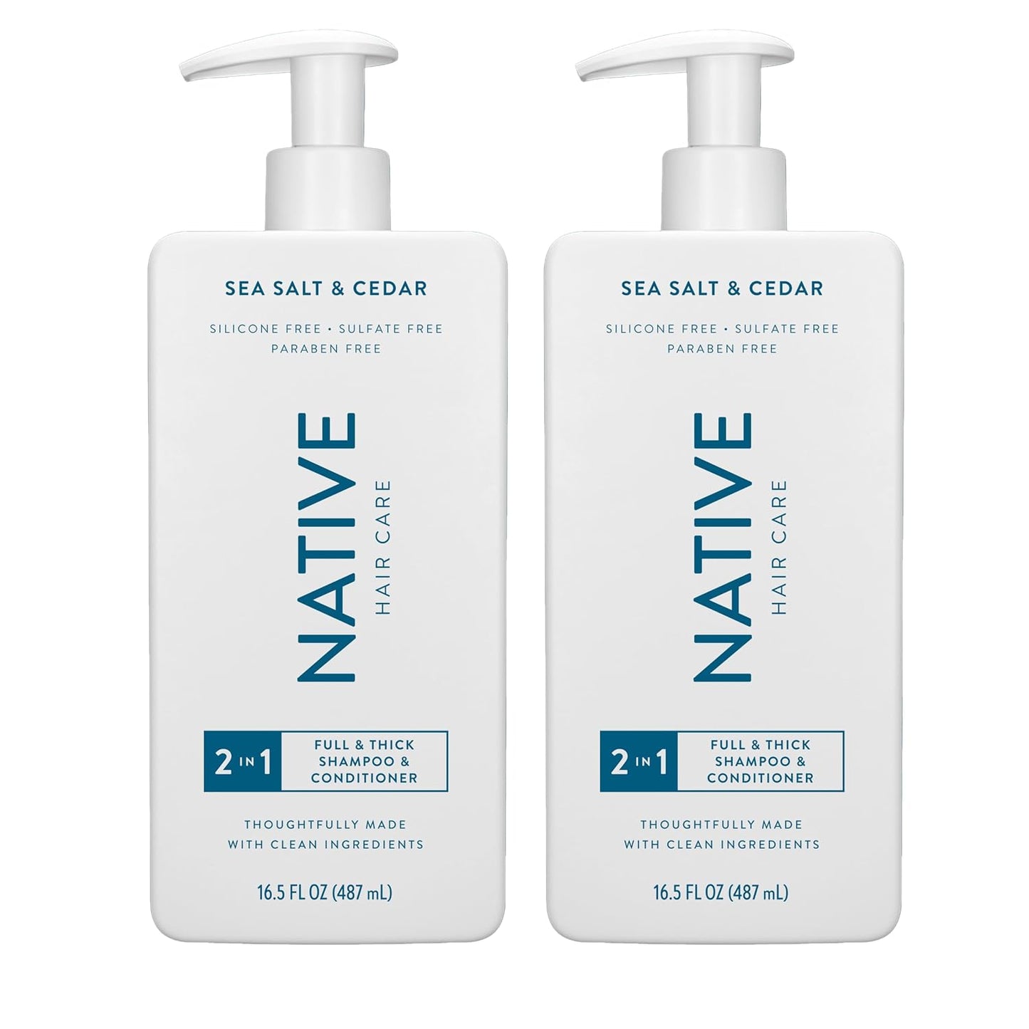 Native Sea Salt & Cedar 2-in-1 Shampoo & Conditioner Set - Moisturizing Formula, 16.5 fl oz