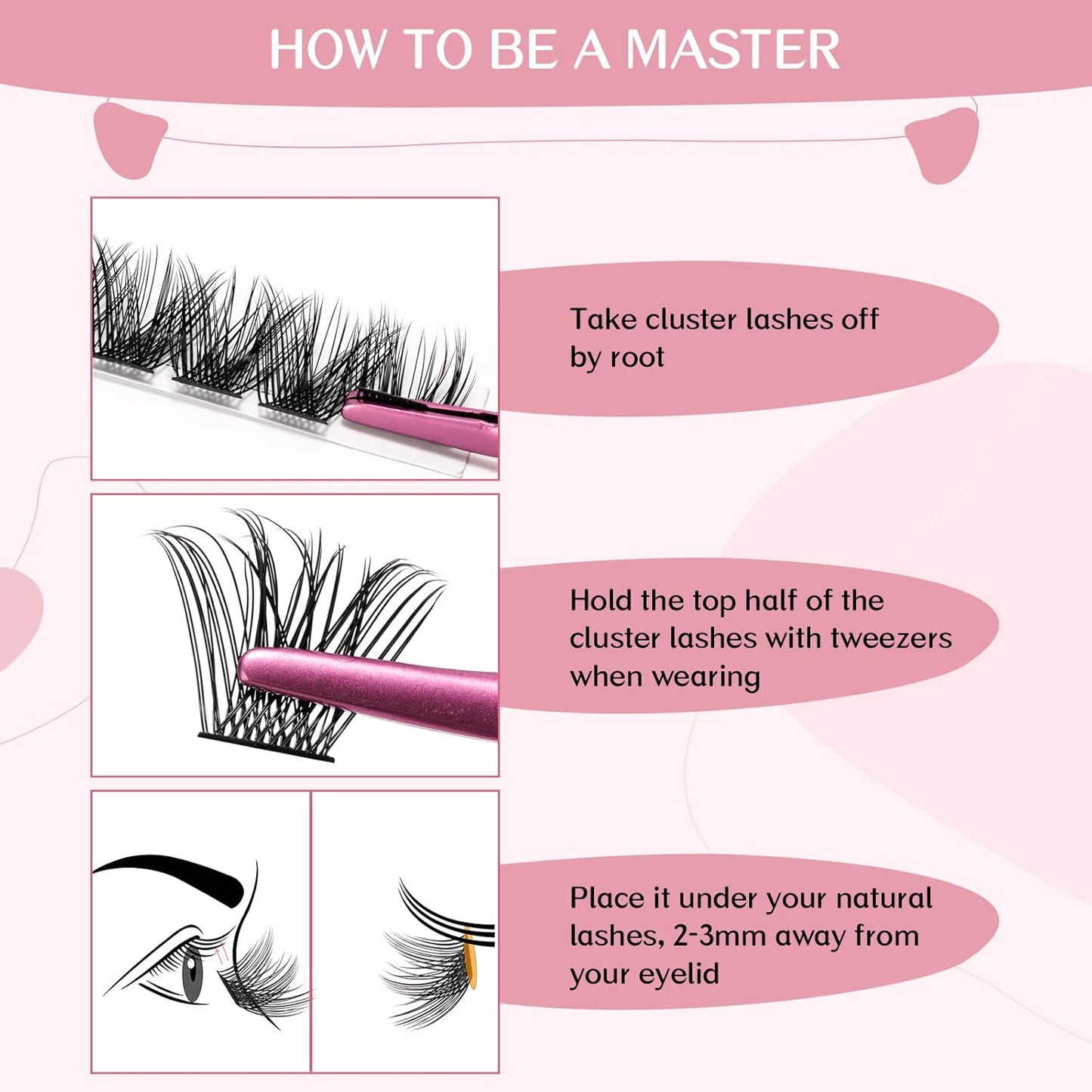 Lash Clusters - 72 Pcs DIY Individual Cluster Lashes | Volume Wispy 8-16mm, Soft & Reusable