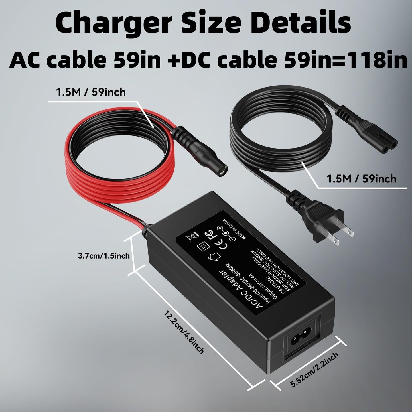 14V 56W Charger for NOCO Jump Starter Compatible with NOCO GB70 GB150 GB250+ GB251+ GB500 GB500+ Genius Boost Ultra Safe Lithium Jump Starter Battery 14V 56W Power Adapter Cord