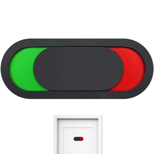 POPETPOP Vacant Occupied Privacy Sign: Do Not Disturb Office Door Sign for Home Restroom Conference Hotels Hospital - Red Green Flip, 3.9'' - Black