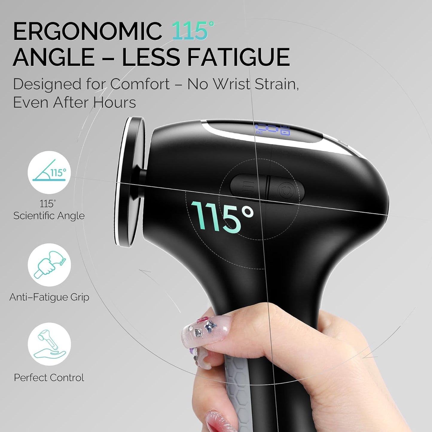 Electric Callus Remover for Feet | 3-Speed Professional Pedicure Tool, LCD Display, Rechargeable, Ergonomic Handle
