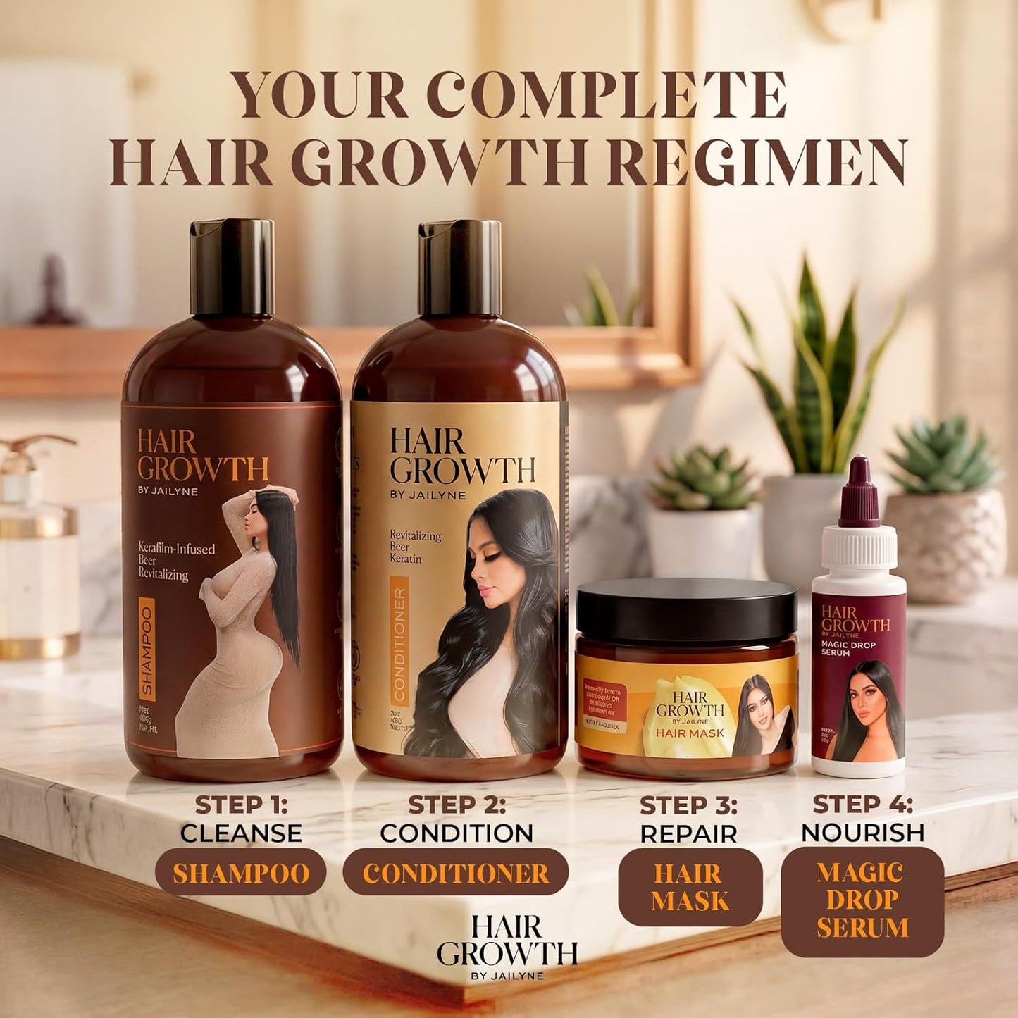 Hair Growth Repair Mask – Protein-Enriched Deep Conditioning Treatment for Damaged Hair | Sulfate-Free, Paraben-Free, Made in USA