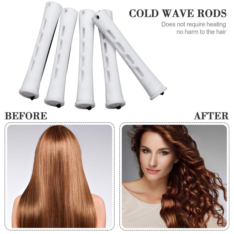 WILLBOND Cold Wave Rods - 36 Hair Perming Rollers with Steel Rat Tail Comb for Styling