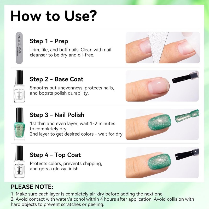 Dreamy Teal Glitter Nail Polish - Fast Drying, Toxic-Free Formula with High Shine Finish | 15ml