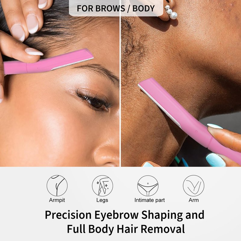 Dermaplane Razor, Face Razors for Women, Dermaplaning Tool with Microblades for Face, Gentle Facial Exfoliation, Peach Fuzz Removal and Eyebrow Shaping, Skin Care Tool for Smoother Skin, Lavender