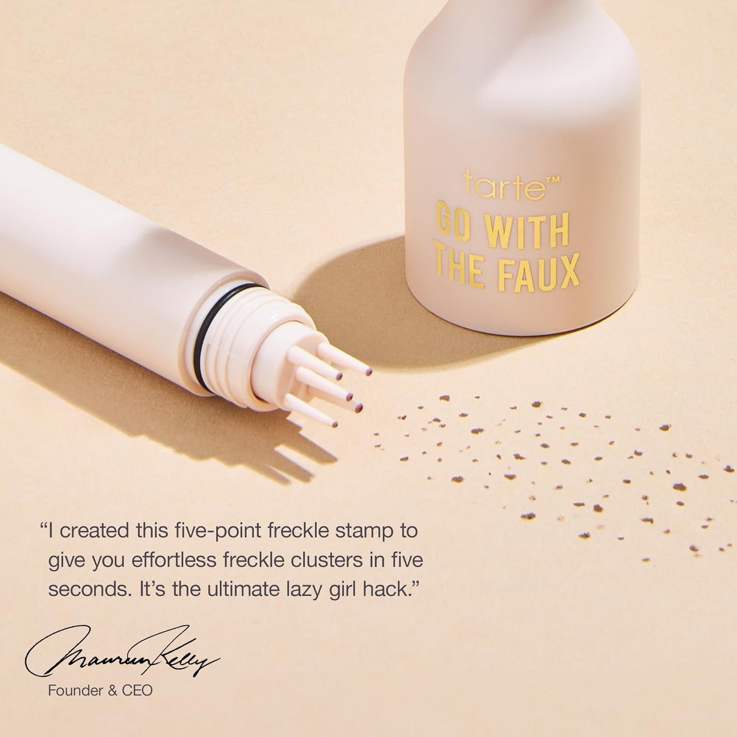 Tarte Go With The Faux Freckle Stamp - Natural-Looking Freckle Pen for Buildable Sun-Kissed Makeup | Vegan & Cruelty-Free, Full-Size