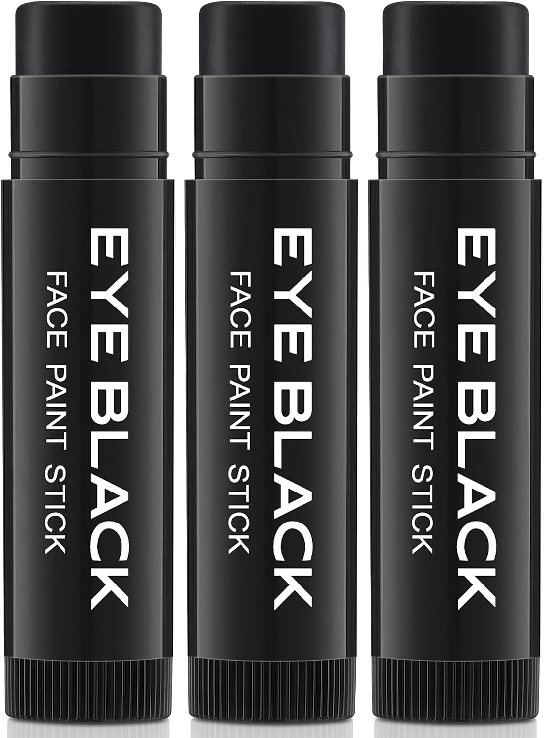 Black Eye Black Stick - 3 Pack Anti-Glare Sports Eyeblack for Baseball, Football, Softball | Waterproof Grease Paint for Athletes & Fans