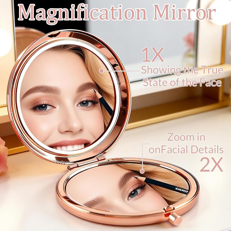 Personalized Compact Mirror - Custom Pocket Mirror for Women | Cute Purse Size, Ideal for Weddings & Gifts (10 Pack)