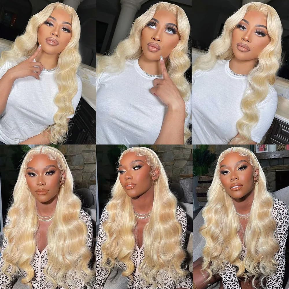 613 Human Hair Bundles Blonde Bundle Brazilian Unprocessed Virgin Hair 3 Bundles 14 16 18 Inch Blonde Body Wave Hair Extensions
