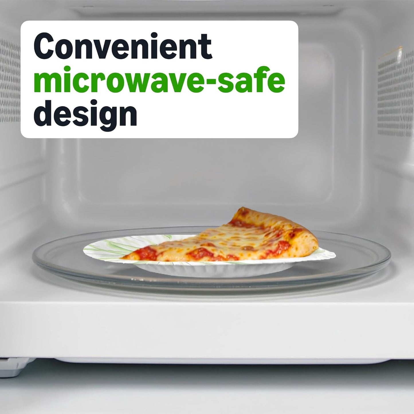 Disposable Paper Plates - 8.62 Inch Microwave-Safe & Cut Resistant | 100 Count, Soak-Proof