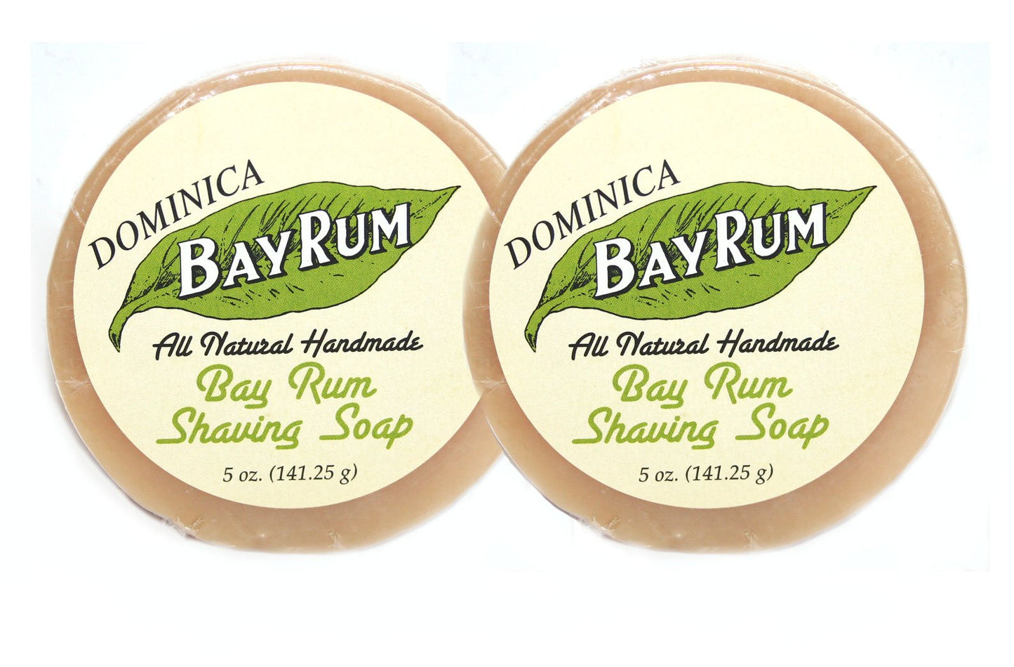 Dominica Bay Rum Handcrafted Shaving Soap Oval Two Pack - the classic scent of Bay Rum in a hard shaving soap