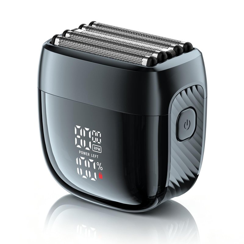 MALEGEBAZ Electric Foil Shaver for Men, 5-Blade Rechargeable Razor with Magnetic Blade Guard, IPX8 Waterproof Wet/Dry Use, 2 Speeds & LED Display, USB-C Fast Charge, Travel Lock,Mousey Grey
