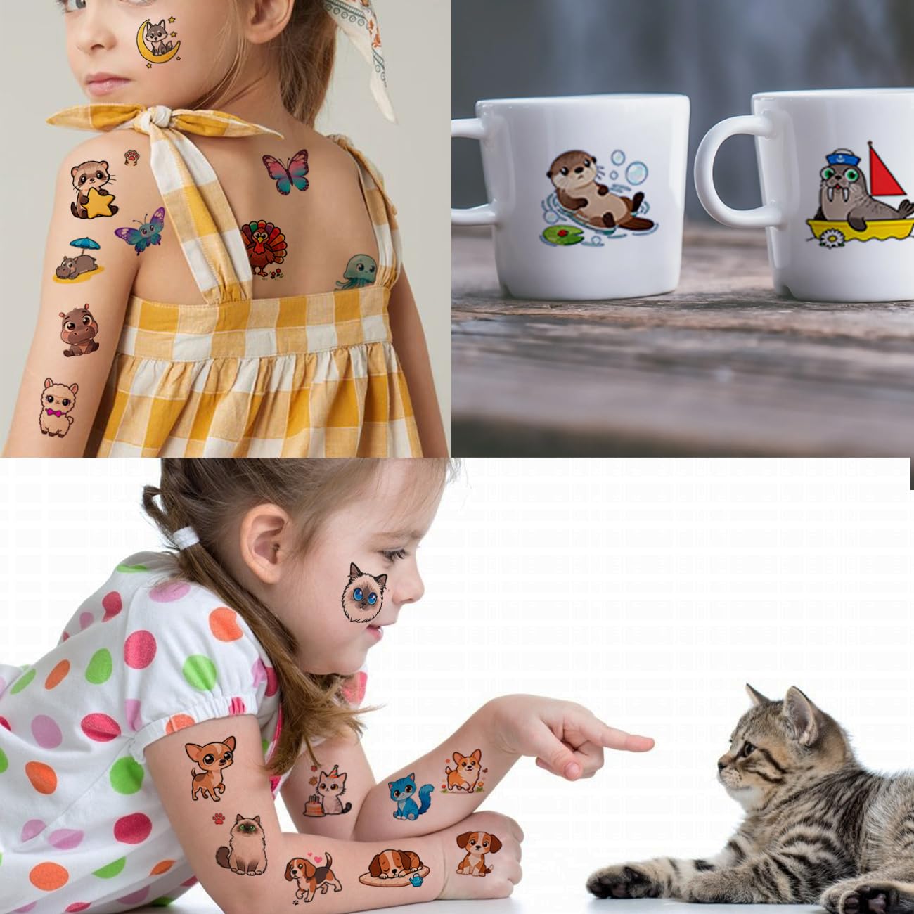 CHARLENT Animals Temporary Tattoos for Kids - 36 Sheets Cute Animals Tattoo Stickers for Boys Girls Birthday Party Supplies,Goodie Bag Stuffers & Decoration