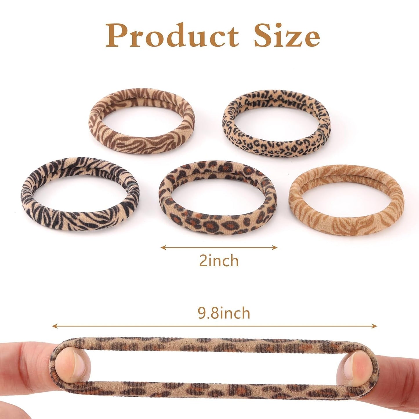 Bessrung 100PCS Seamless Elastic Hair Ties - No Damage Ponytail Holders for All Hair Types | Leopard Print