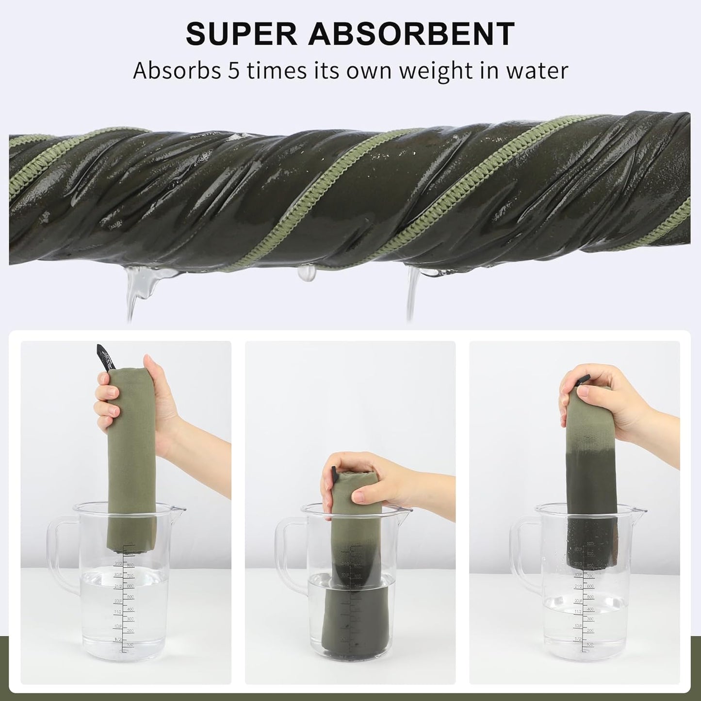 Microfiber Travel Towel - Quick Dry, Super Absorbent, Ultra Compact | Ideal for Gym, Camping, Beach, and Shower