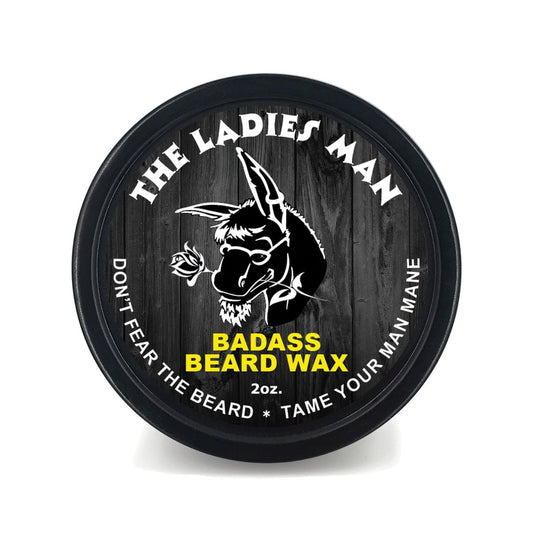 Badass Beard Care Beard Wax For Men - The Ladies Man, 2 oz - Softens Beard Hair, Leaves Your Beard Looking and Feeling More Dense