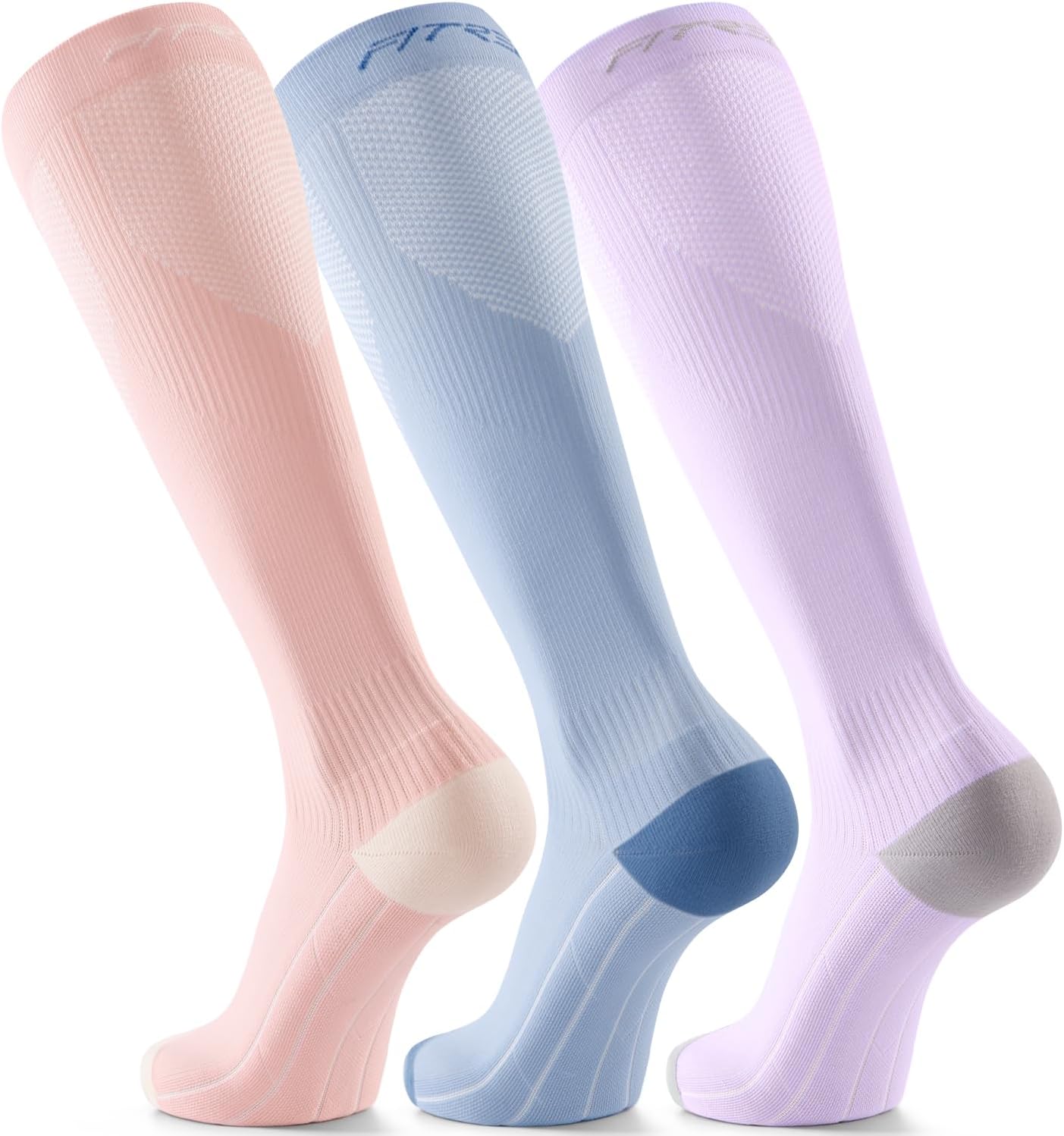 FITRELL Compression Socks for Men & Women - 20-30mmHg Circulation Support | 3 Pairs