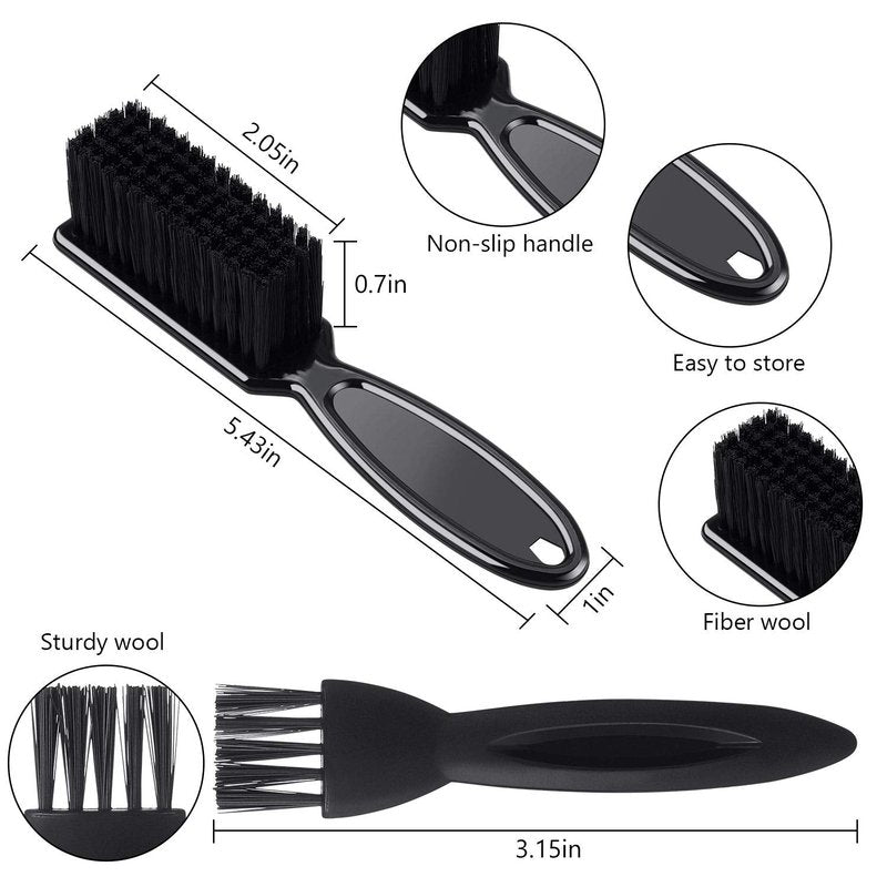Patelai 2 Pieces Barber Clipper Brush Tools Set, Shaver Razor Trimmer Cleaning Brush with Drawstring Storage Pouch for Hair Cutting, Cleaning, Hair Stylist Tools and Salon Supplies(Black)