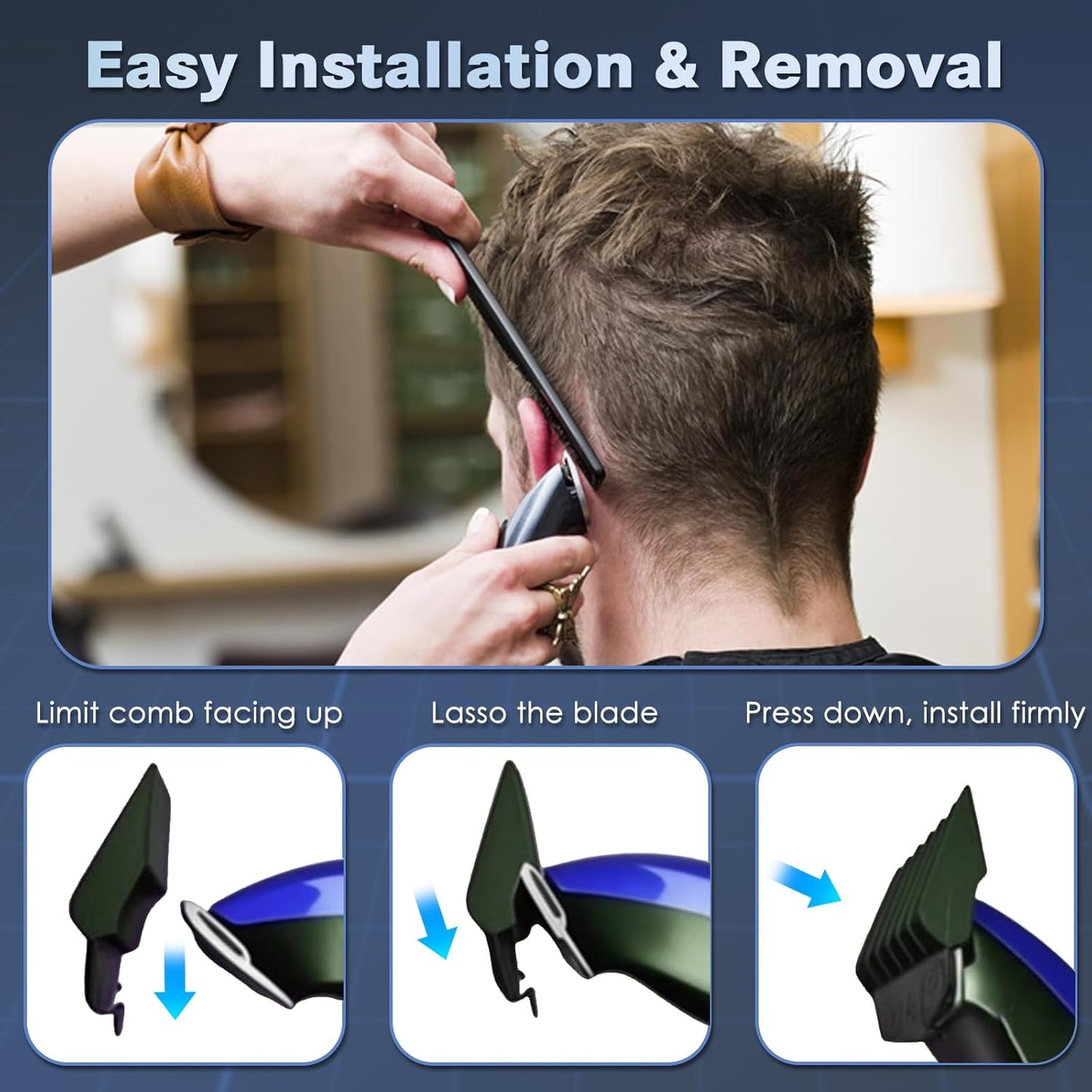 Hair Clipper Guards Set - 2 Pack Replacement for 1/2 Wahl Clipper | 1/16" 1.5mm Attachments for Barbers