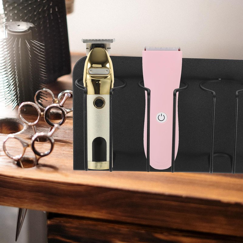Alipis Wall Mounted Hair Dryer Holder and Electric Clippers Rack Hairdressing Tool Organizer for Salon and Bathroom 11.61X5.90X4.13In Space Saving Hair Trimmer Stand