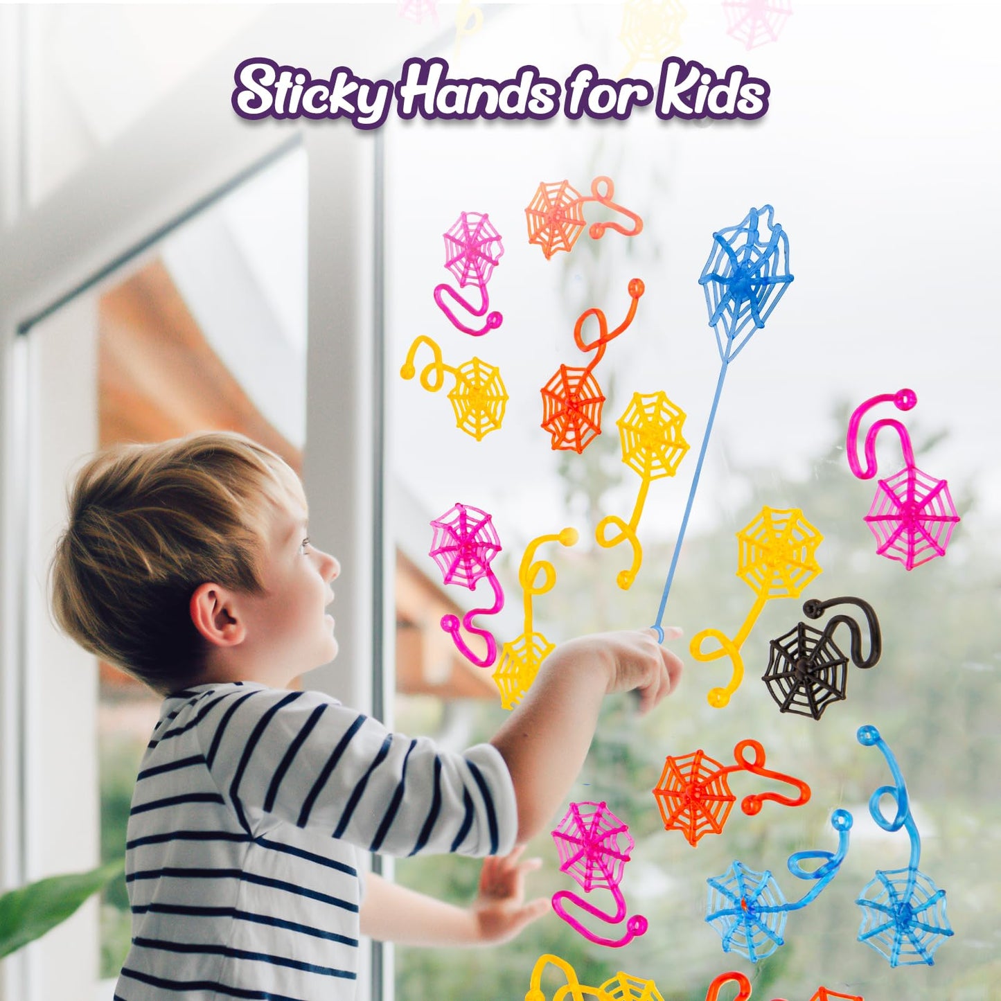 30 Pcs Sticky Spider Web Sticky Hands for Kids Bulk Halloween Party Favors Decorations,Spider Webs for Classroom Prizes,End of The Year Gifts Goodie Bags Stuffers Pinata Stuffers for Boys Girl