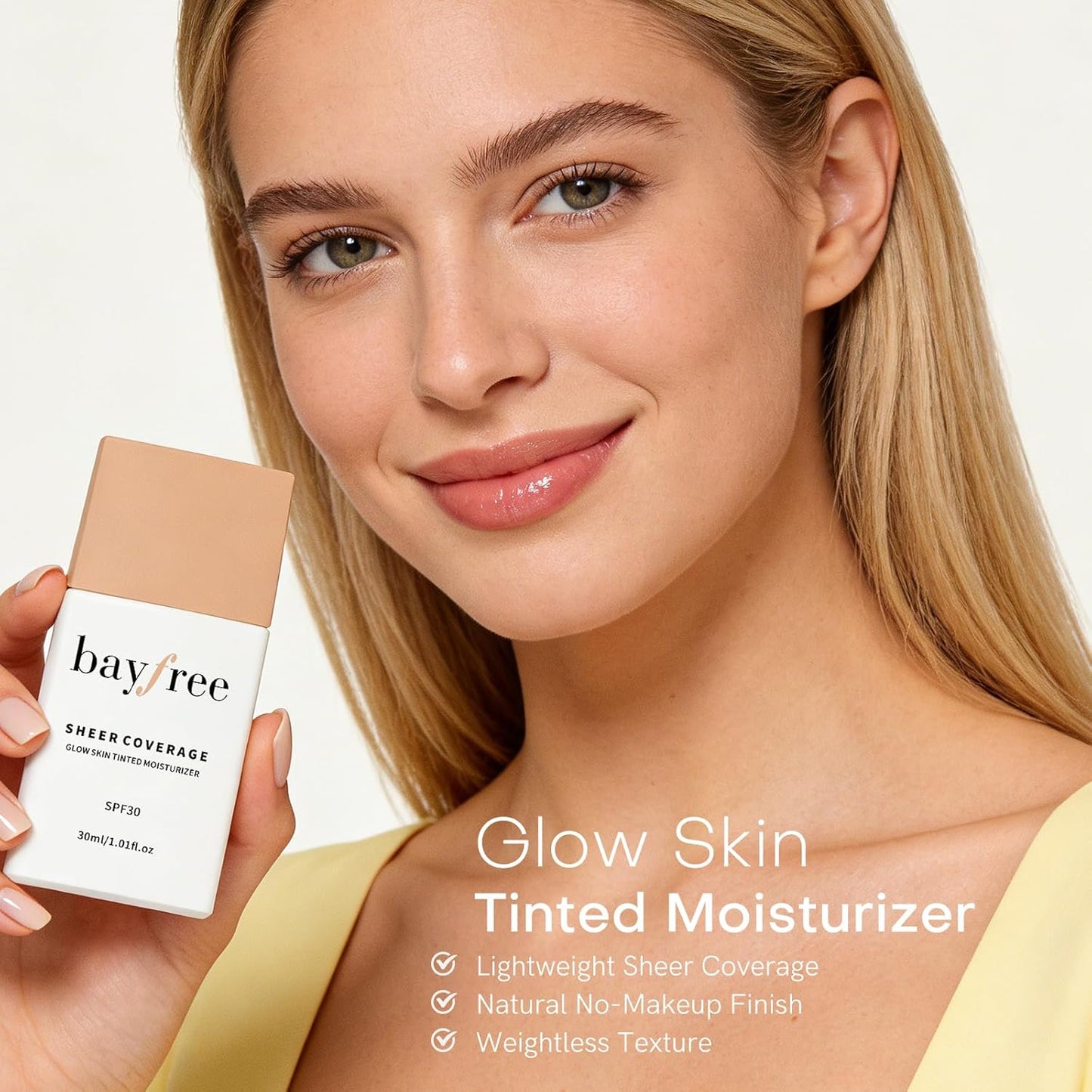 Glow Skin Tinted Moisturizer - SPF 30, Lightweight Hydrating Skin Tint | Vegan, Buildable Coverage