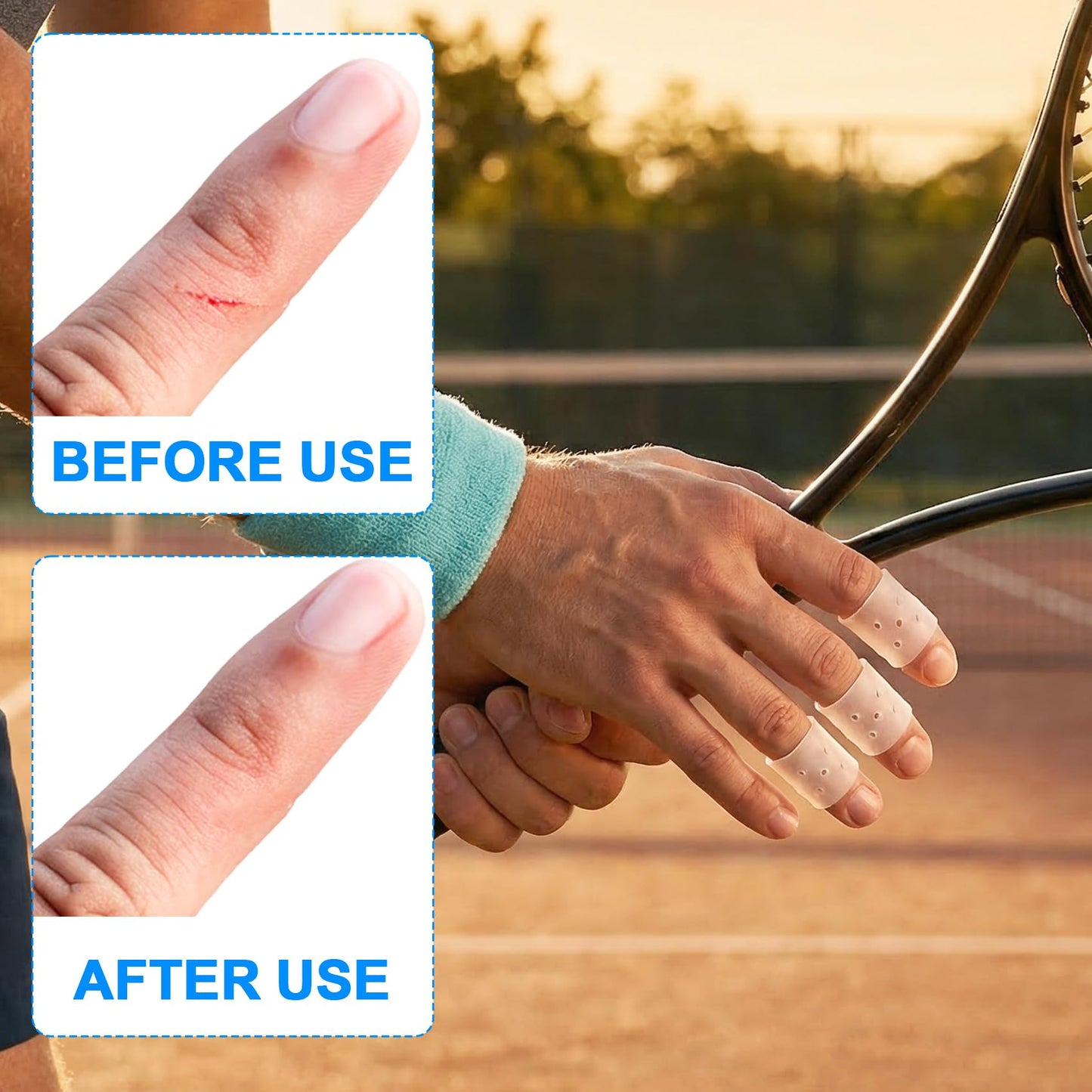 PAGOW 12pcs Finger Covers for Skin Picking, Reusable Silicone Stop Nail Biting Finger Guard, Breathable Anti Skin Picking Finger Gloves for Nail Biting Prevention, Cuticle Protection, Cracked - Clear