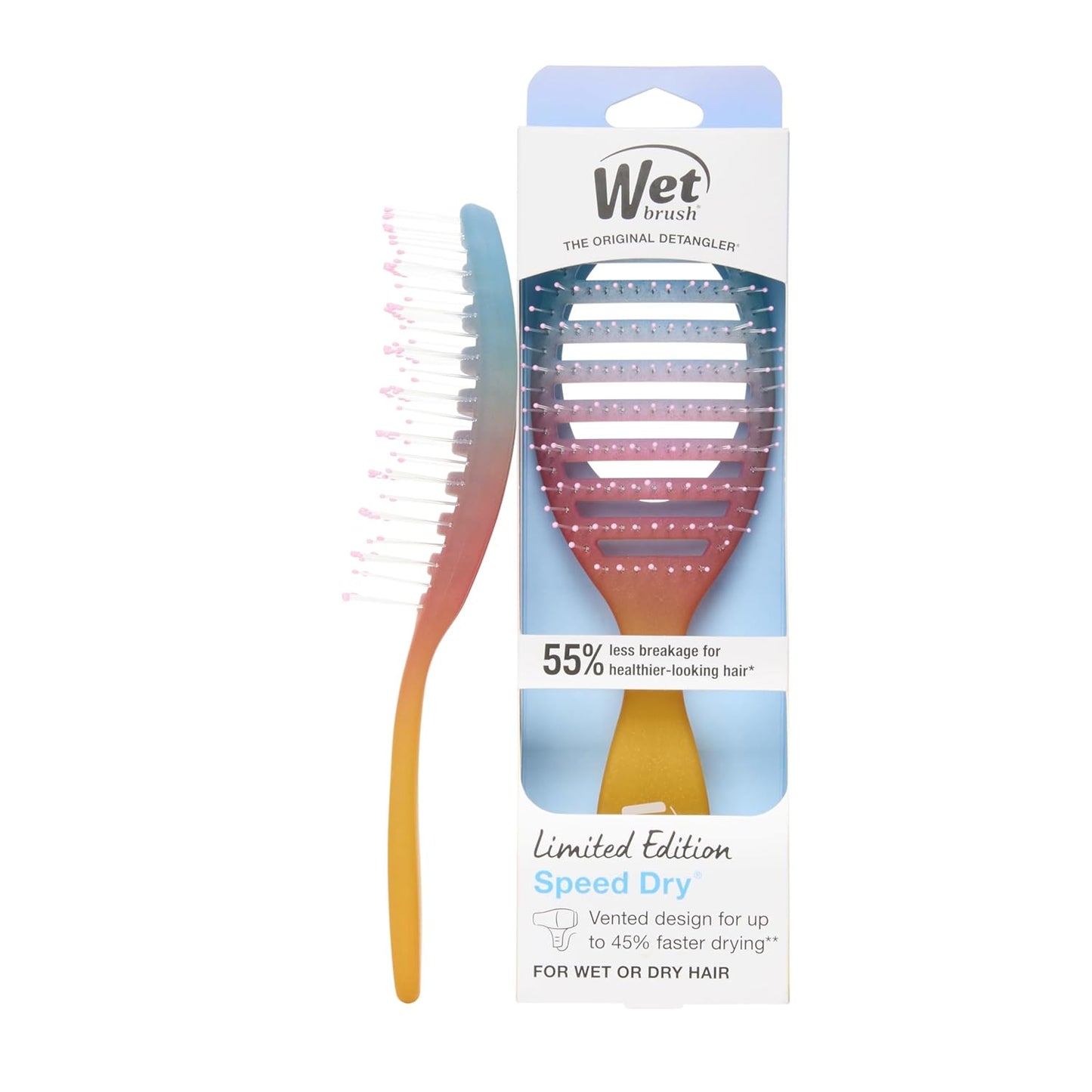 Speed Dry Hair Brush - Vented Design with Soft HeatFlex Bristles | Ergonomic Aqua Brush for Tangle-Free Blow Drying