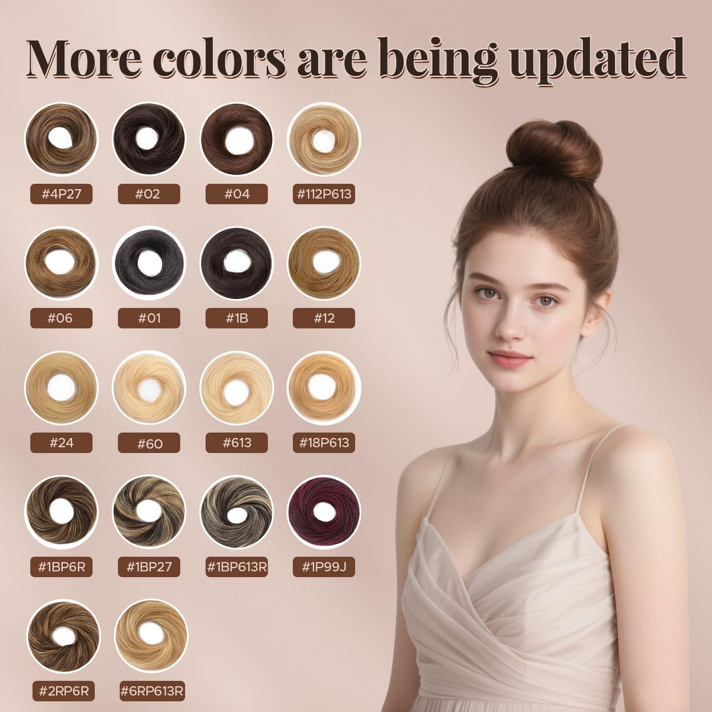 prokyvity Messy Bun Hair Piece Human Hair, Human Hair Messy Bun Hair Piece for Women,100% Real Hair Bun Wig,Invisible Light and Soft Straight-02 Dark Brown