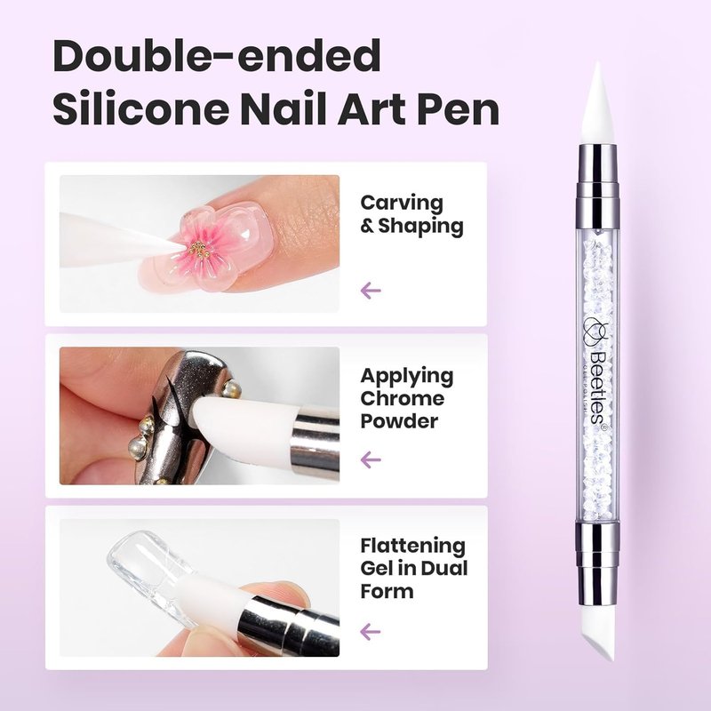 Beetles 3D Gel Nail Art Kit - 1oz Clear Builder Gel for DIY Nail Sculpting | Non-Sticky, 5-in-1 Formula, Perfect for Beginners