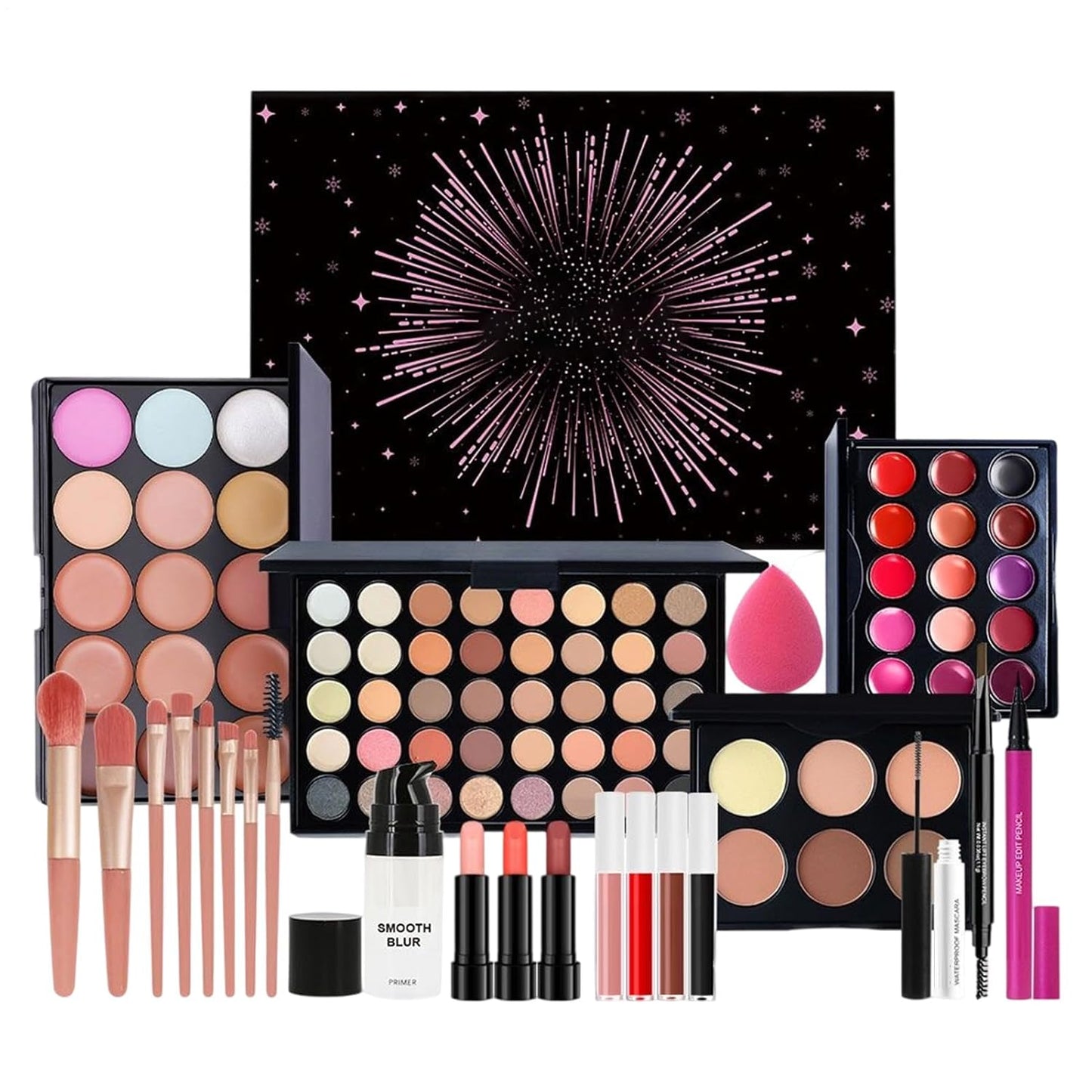 Makeup Kit for Beginners - Complete Shadow Palette, Lipstick & Brush Set | Ideal Gift for Women, Teens & Special Occasions