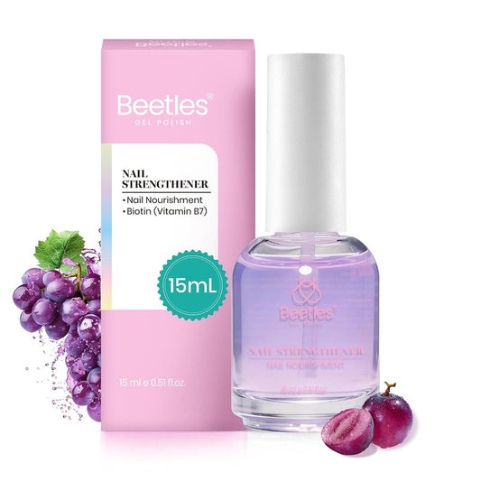 Beetles Nail Strengthener - Grape Nail Enhancer for Damaged Nails | 15ml Air Dry Polish for Natural Growth