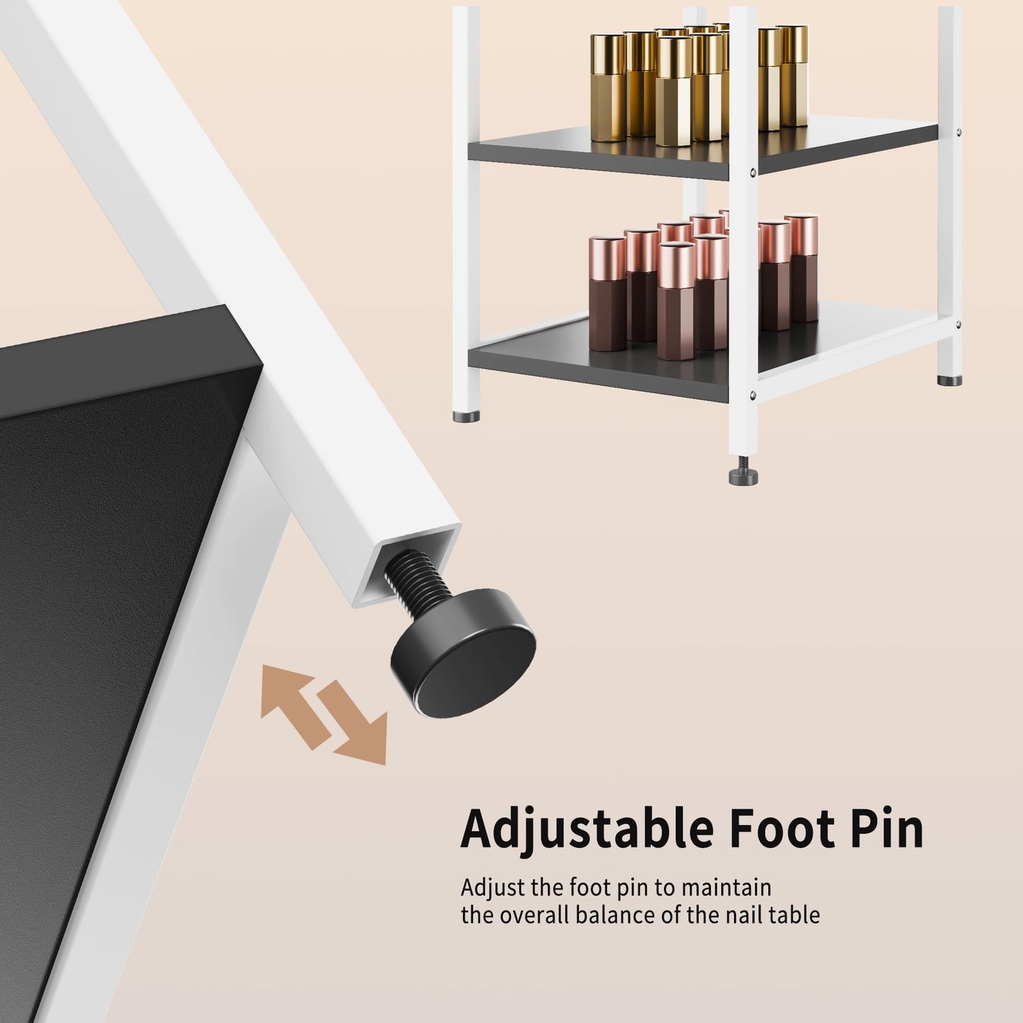 TABU Double Manicure Table,Large Nail Desk for Nail Tech with Acrylic Cabinet and Large Drawers, Beauty Salon Nail Workstation with Dust Collector and Wrist Cushion, Black