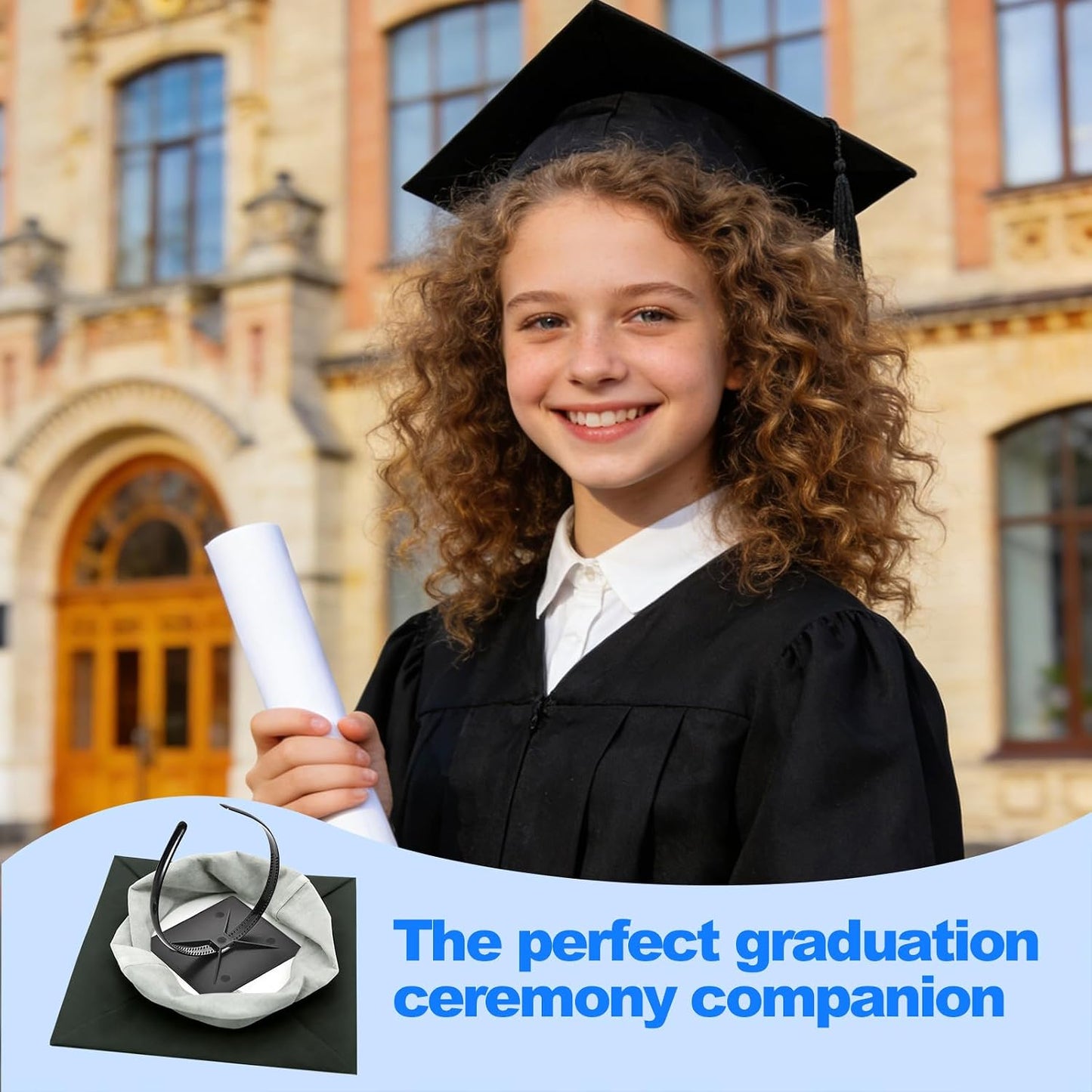 Graduation Cap Headband - Secure Anti-Fall Hairband for Graduates | Comfortable Fit for Students