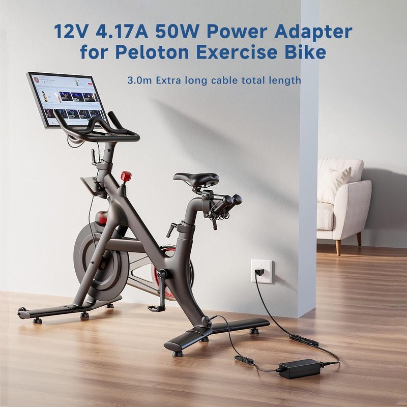 LIFKAHY Peloton Bike Power Cord Replacement, 50W 12V 4.17A AC Adapter Compatible with Peloton Model PLTN-RB1V1 PLTN-RB1VO PLTN-RB1VQ ATS050-TP121 Power Supply, 5.5mm x 2.5mm Connector