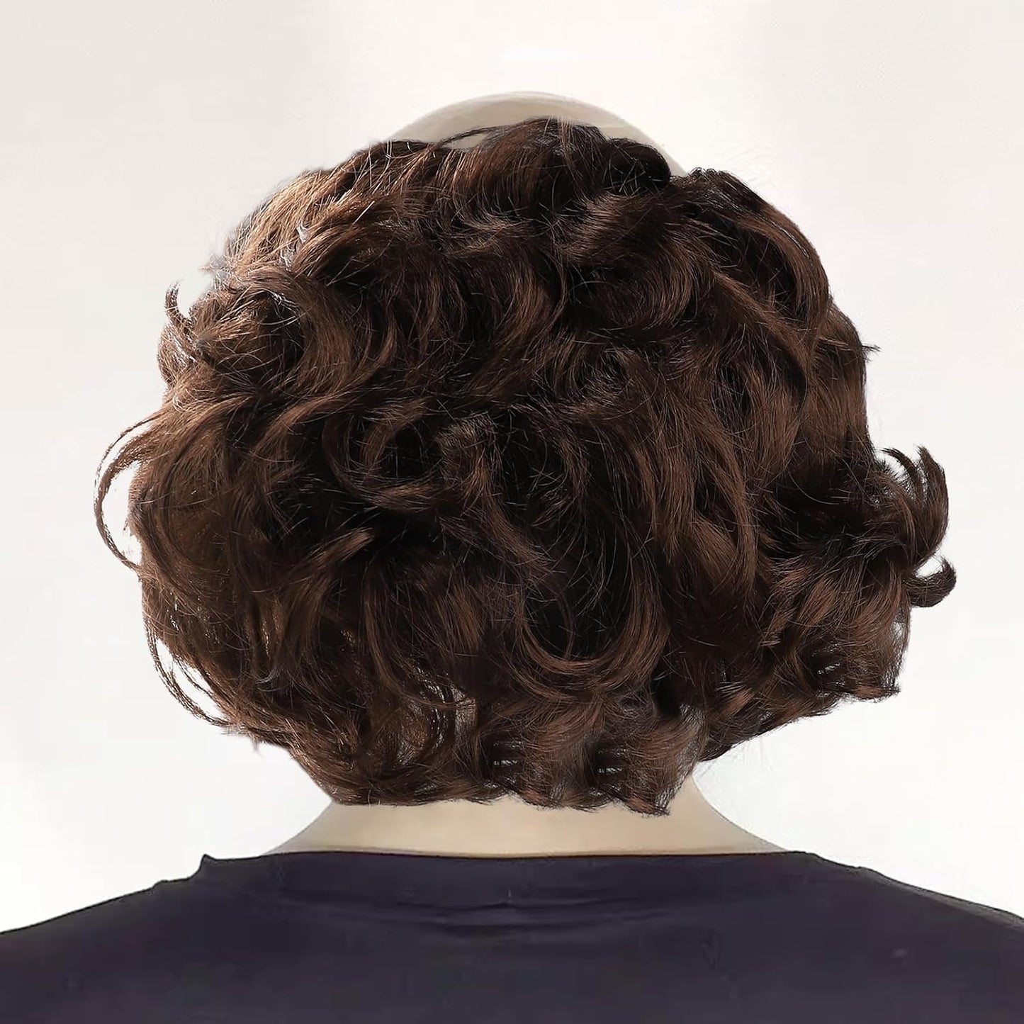 Short Curly Bald Cap Wig | Mad Brown Scientist Costume for Halloween & Cosplay