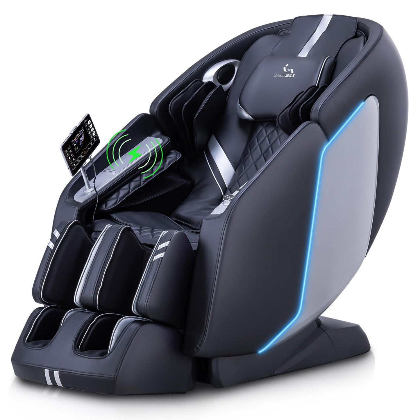 MassaMAX 4D Full Body Massage Chair for Daily Comfort Upgrade-Yoga Stretch, AI Voice Control, 55" SL Track, Zero Gravity, Extendable Footrest, 15 Modes, Foot Rollers, Waist & Calves Heating with Cover