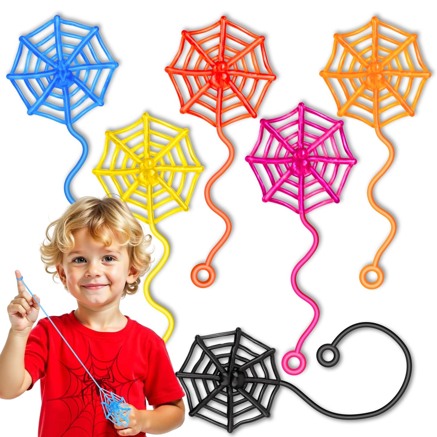 30 Pcs Sticky Spider Web Sticky Hands for Kids Bulk Halloween Party Favors Decorations,Spider Webs for Classroom Prizes,End of The Year Gifts Goodie Bags Stuffers Pinata Stuffers for Boys Girl