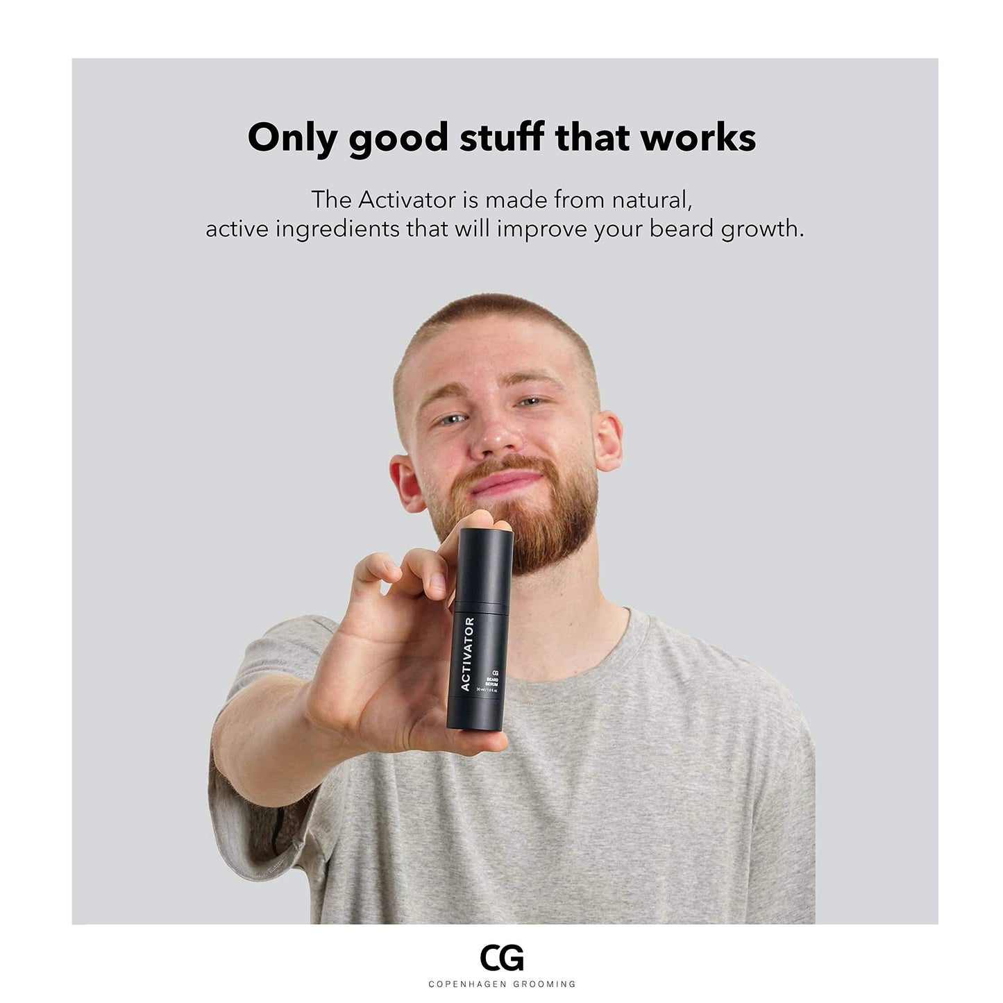 Copenhagen Grooming Beard Growth Kit - Premium Beard Set for Men: Beard Roller, Cleanser, Beard Activator Serum and Beard Keychain Comb (The Activator 1 fl. oz.)