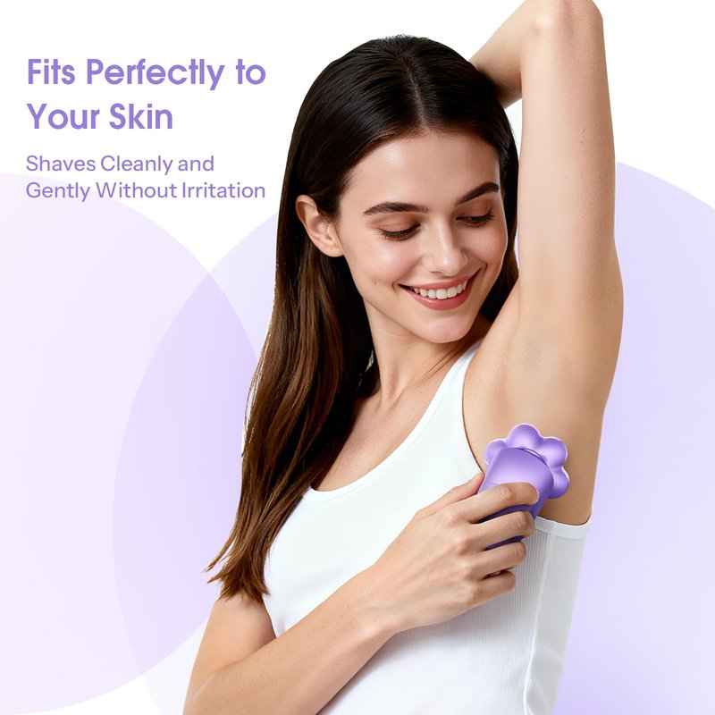 Electric Razors for Women Legs : 5-in-1 Rechargeable Body Shaver, 7D Wet & Dry Bikini Trimmer, IPX7 Waterproof Lady Hair Remover for Face Underarms Pubic, Violet