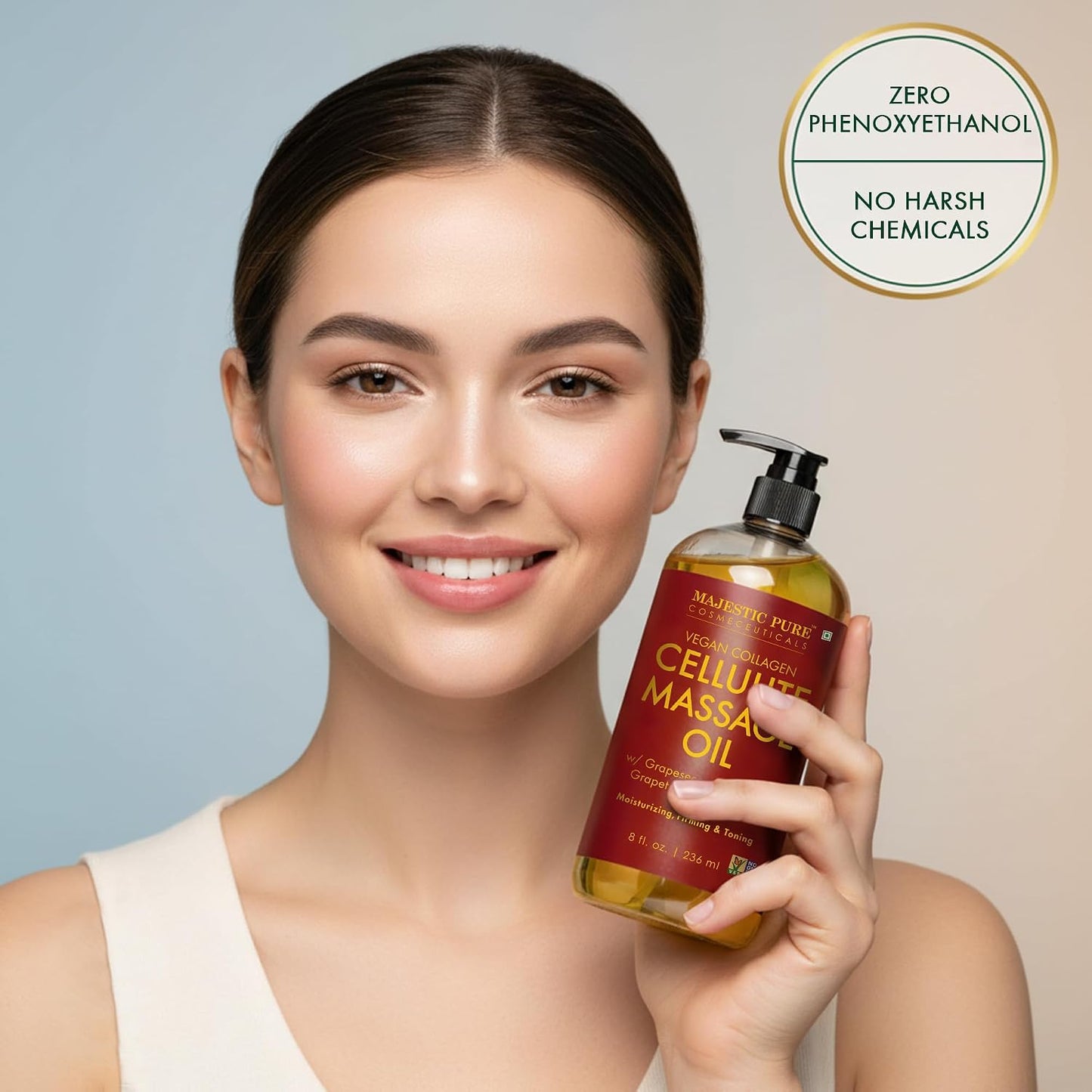 Firming Body Massage Oil - Smooth Cellulite & Improve Skin Texture - Natural Oils with Collagen | 8 fl oz