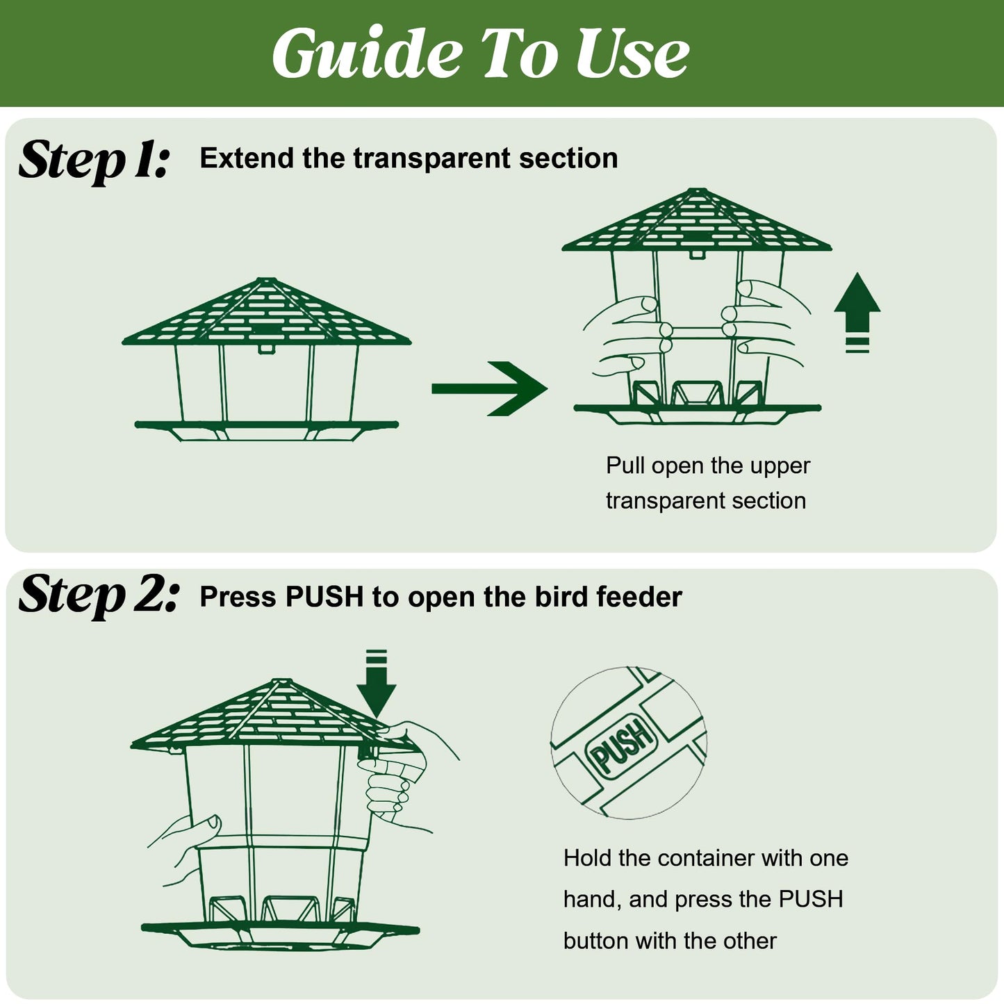 KSIA Klear Bird Feeder for Outdoor Hanging, Squirrel Proof Bird Feeders, Wild Birdfeeders Outside Hanging, Large Capacity Birdfeeder for Cardinal, Attracting Wild Birds, 1 Pack