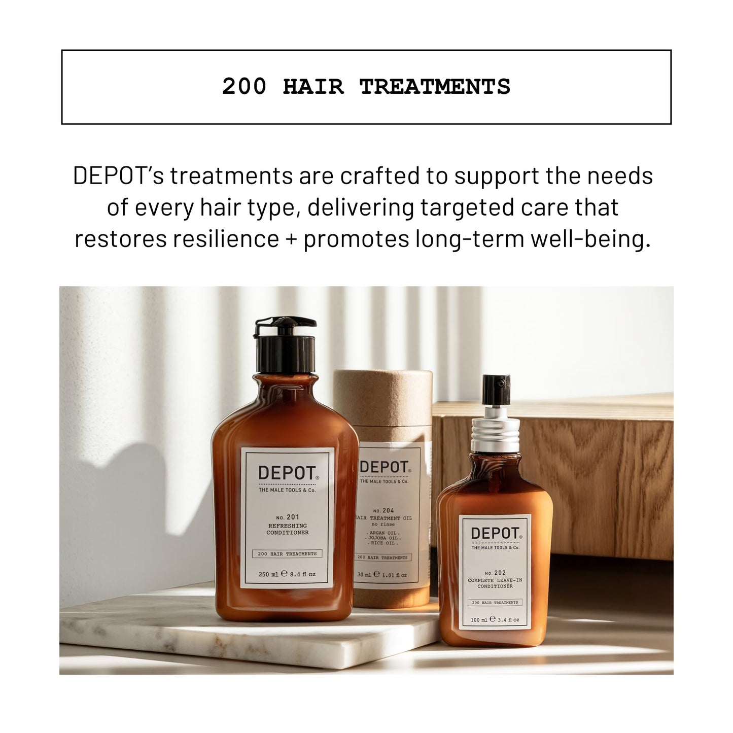 DEPOT No. 202 Complete Leave-In Conditioner for Hair & Beard | Lightweight Hydration & Conditioning with Botanical Complex | 3.3 fl.oz.