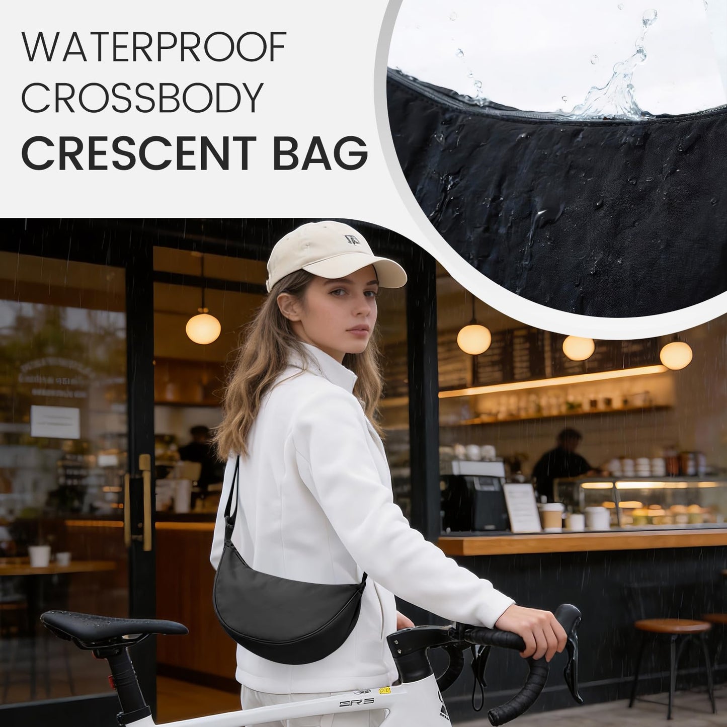 SODEER Crossbody Sling Bag for Women and Men,Lightweight Travel Sling Bag with Adjustable Strap,Small Shoulder Bag,Black