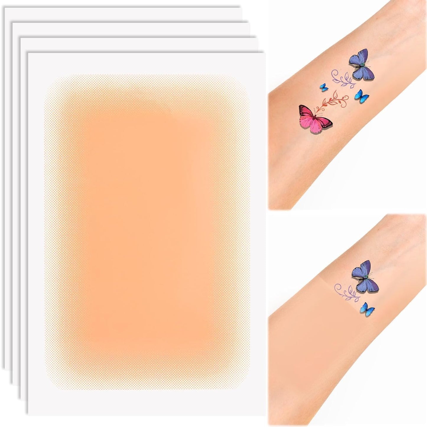 Tattoo Cover Up Tape, Ultra-Thin Waterproof Tattoo Cover Up Tape for Tattoos, Scars and Birthmarks-4pcs (Dark skin tone-14)