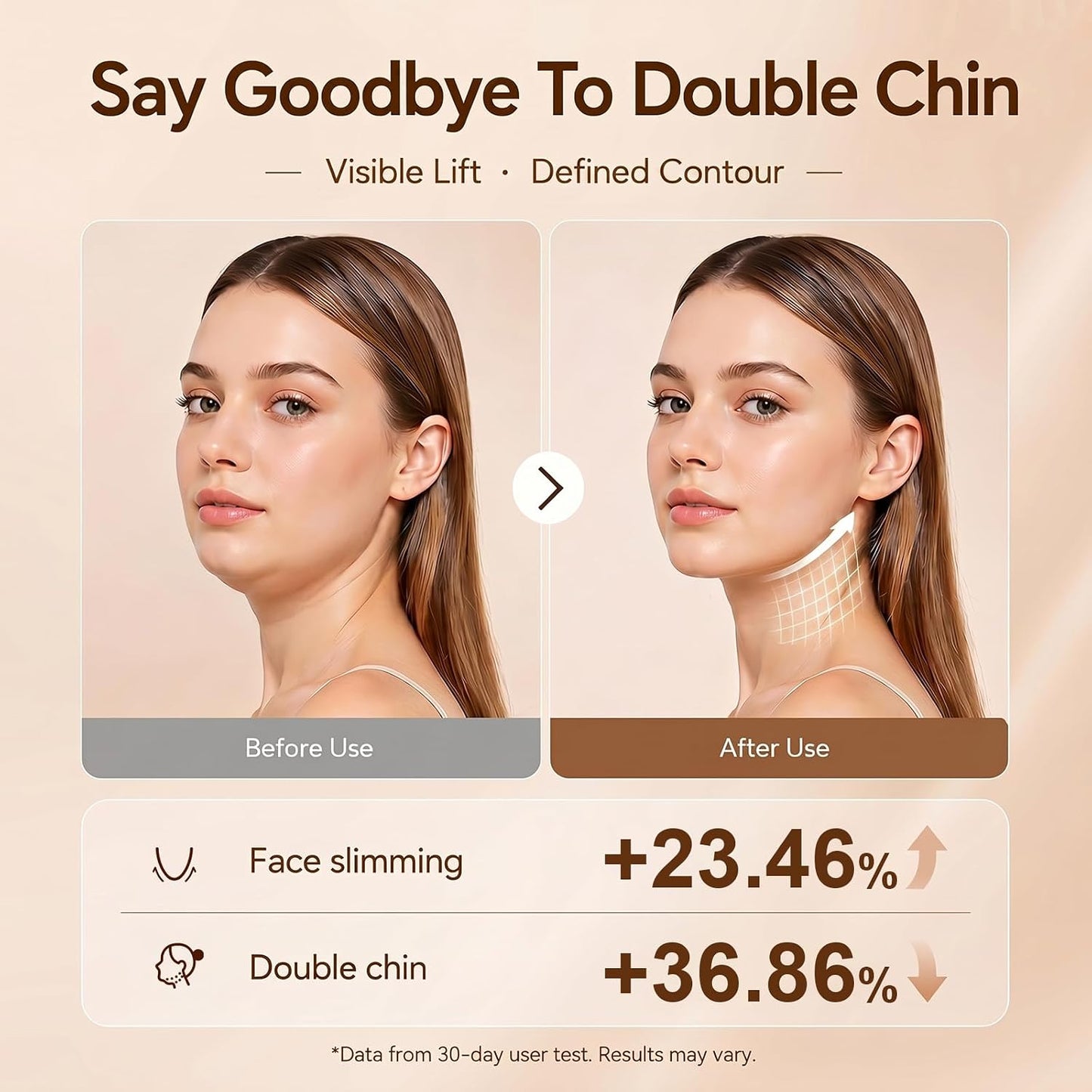 Electric Double Chin Device - V-Face Sculpting Machine with 8 Modes & 15 Intensities | Smart V-Line Shaping Tool