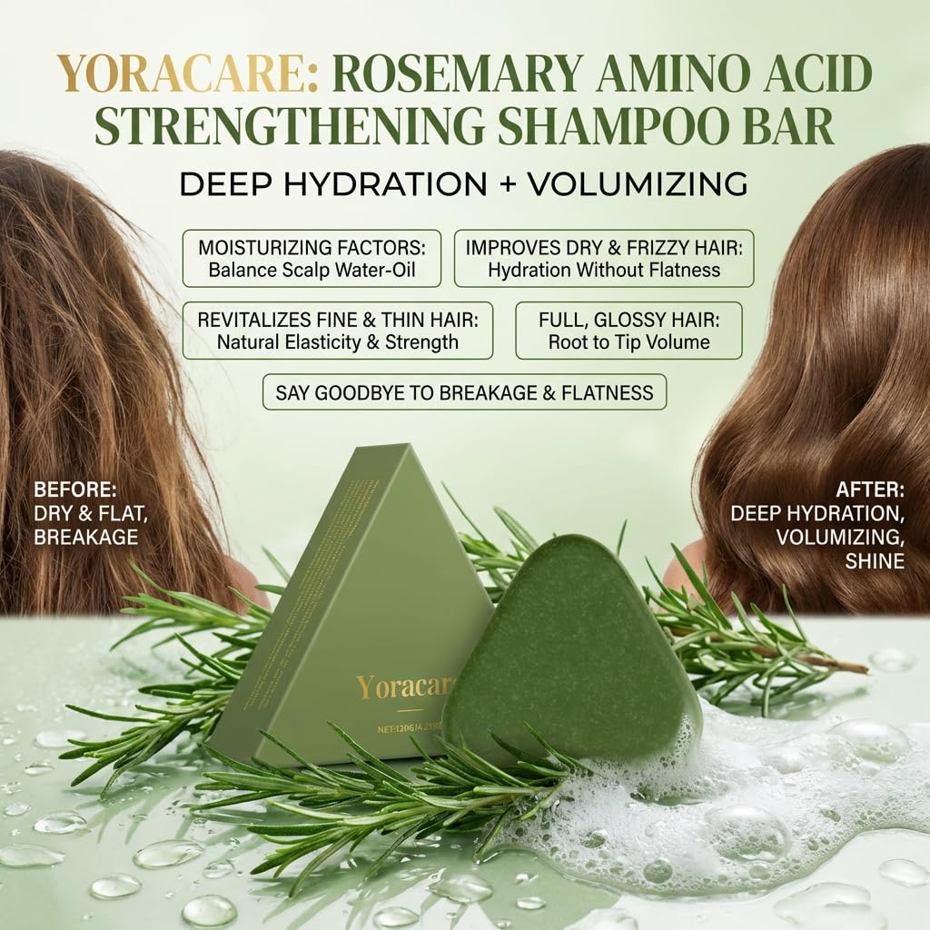 Korean Scalp Revival Shampoo Bar - Rosemary Strengthening & Nourishing for Damaged Hair | Moisturizing Herbal Care