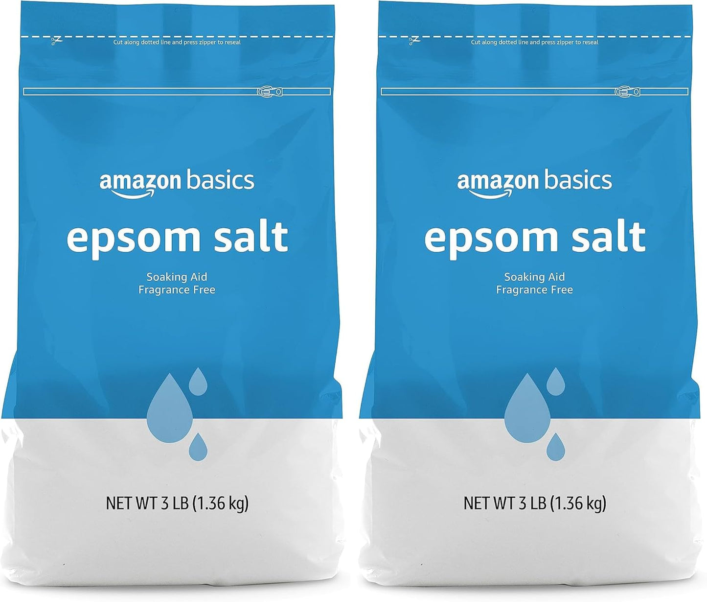 Epsom Salt Soak - Unscented Magnesium Sulfate for Muscle Relief | 3 lb Resealable Bag